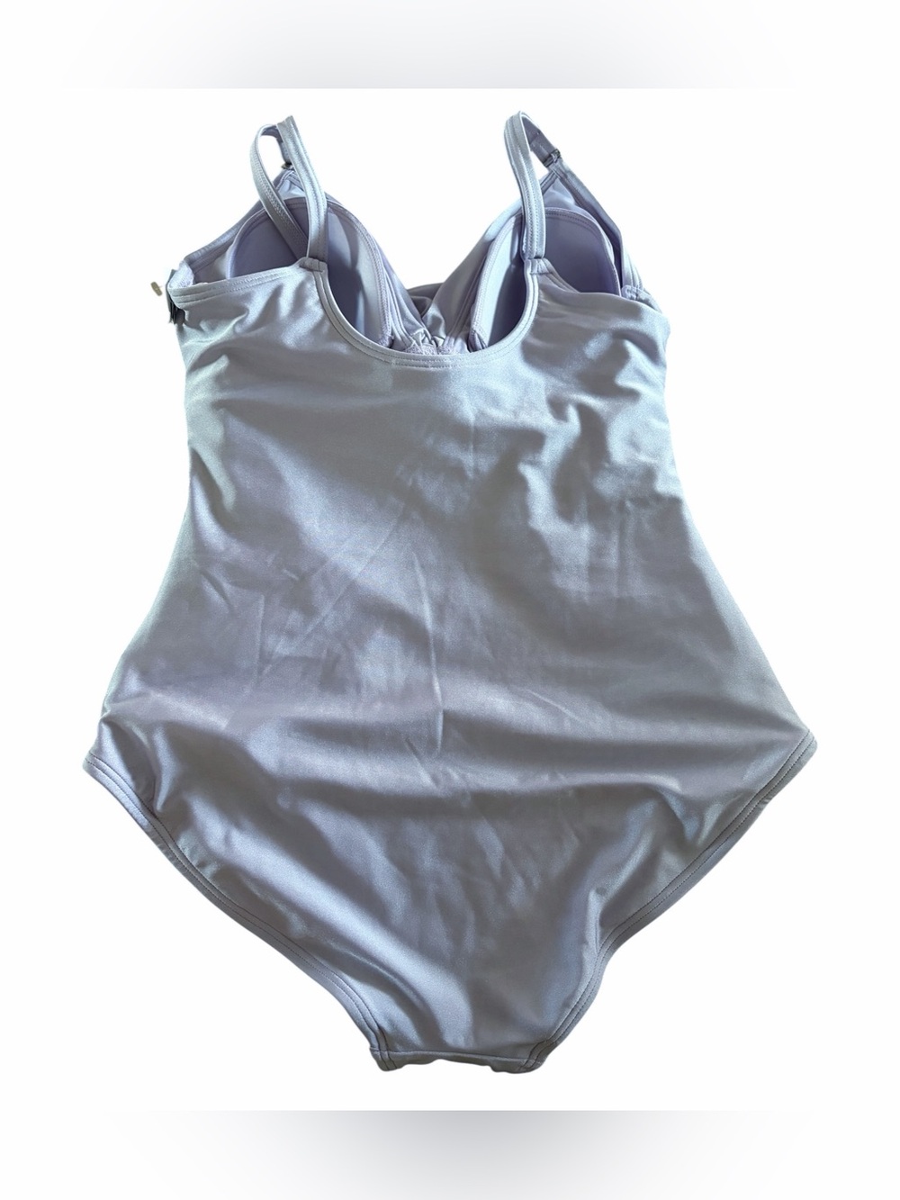 Dkny Womens Shirred Bandeau Swimsuit light purple New L - Picture 2 of 4